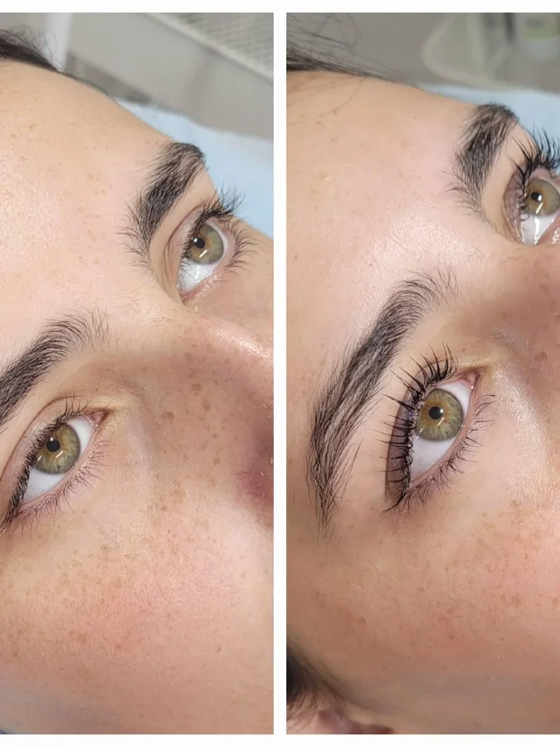 Diseño de cejas — antes y después